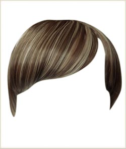 Fringe STRAIGHT Dark Brown-Blonde Mix